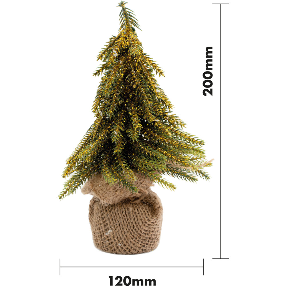 St Helens 20cm Green Gold Finish Mini Christmas Tree Image 6