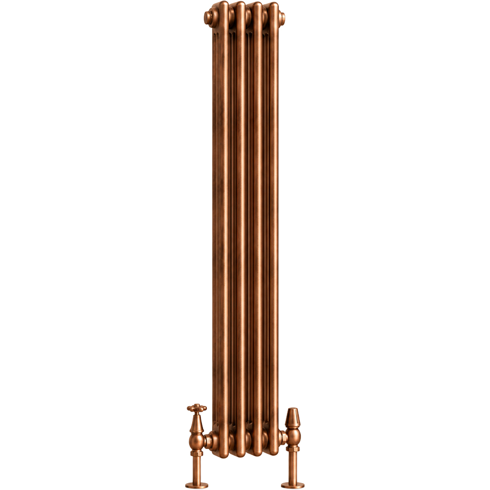 Go Bathrooms Clarence Antique Copper 2 Column 4 Section Radiator 1800 x 200mm Image 1