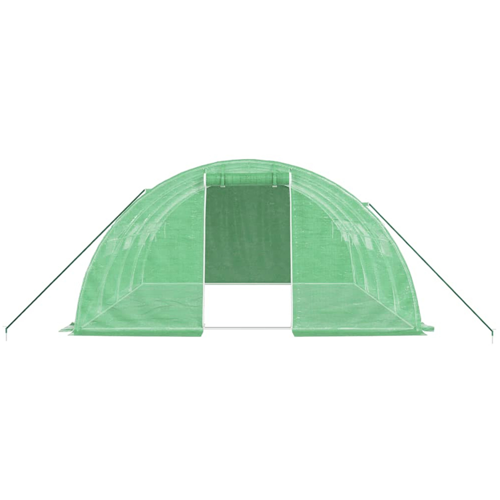 vidaXL Green Polyethylene Galvanised Steel Frame 13.1 x 13.1ft Greenhouse Image 3