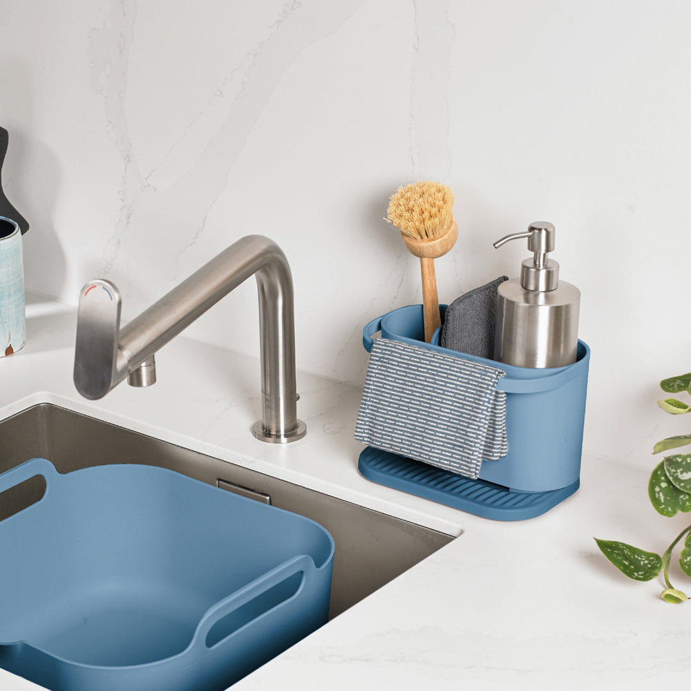 ReBorn Avon Blue Deep Washing Up Bowl and Sink Tidy Bundle 9L Image 2