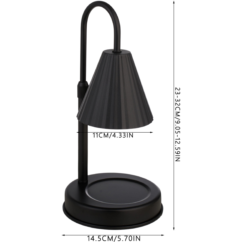 Living and Home Black Height Adjustable Tabletop Candle Warmer Lamp Image 9