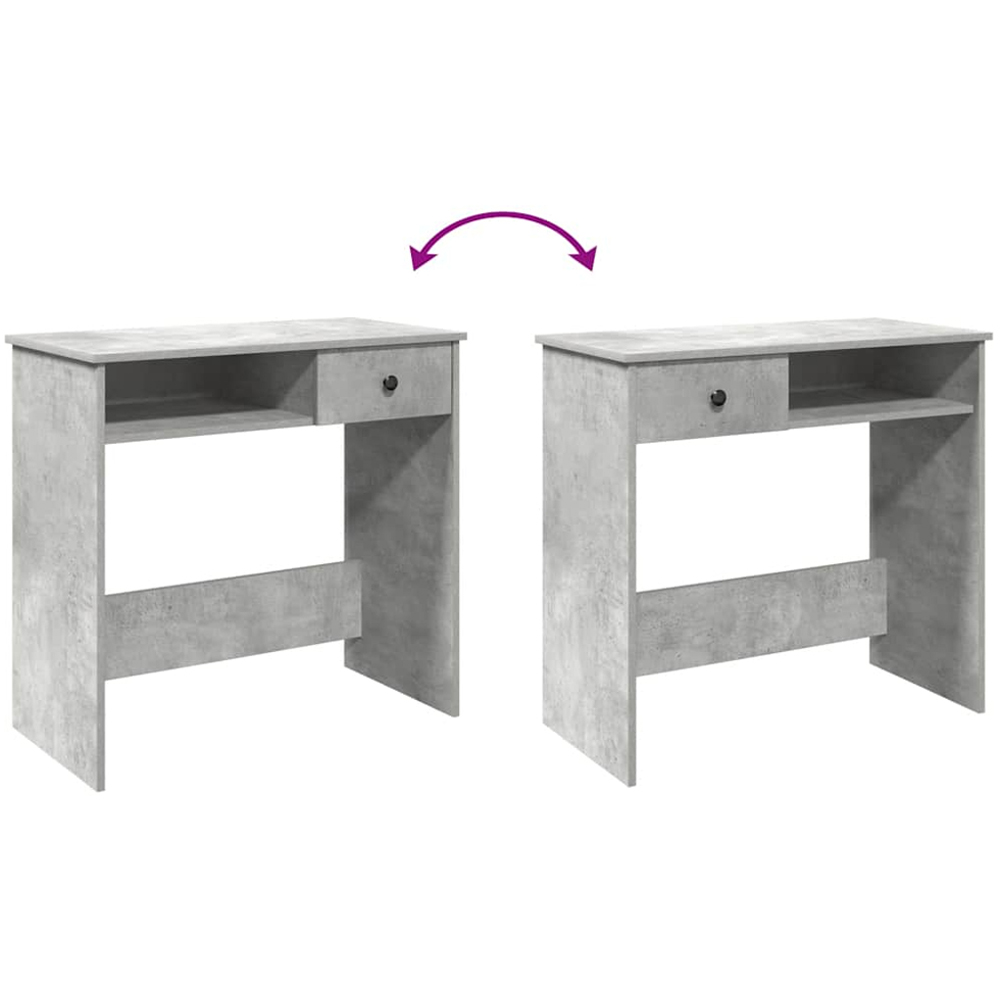 vidaXL Single Drawer Single Shelf Computer Desk Concrete Grey Image 7