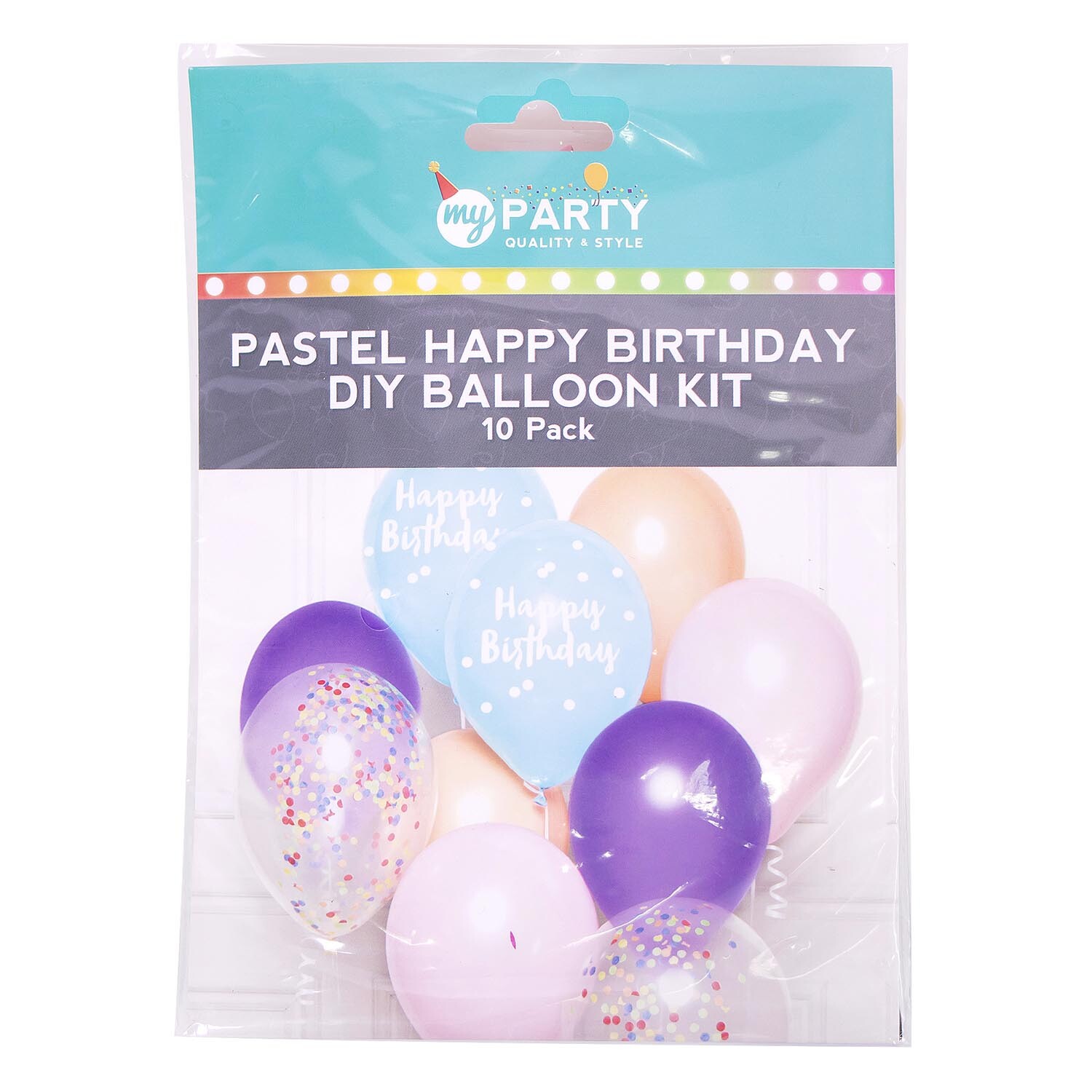 Pastel Happy Birthday DIY Balloon Kit Image