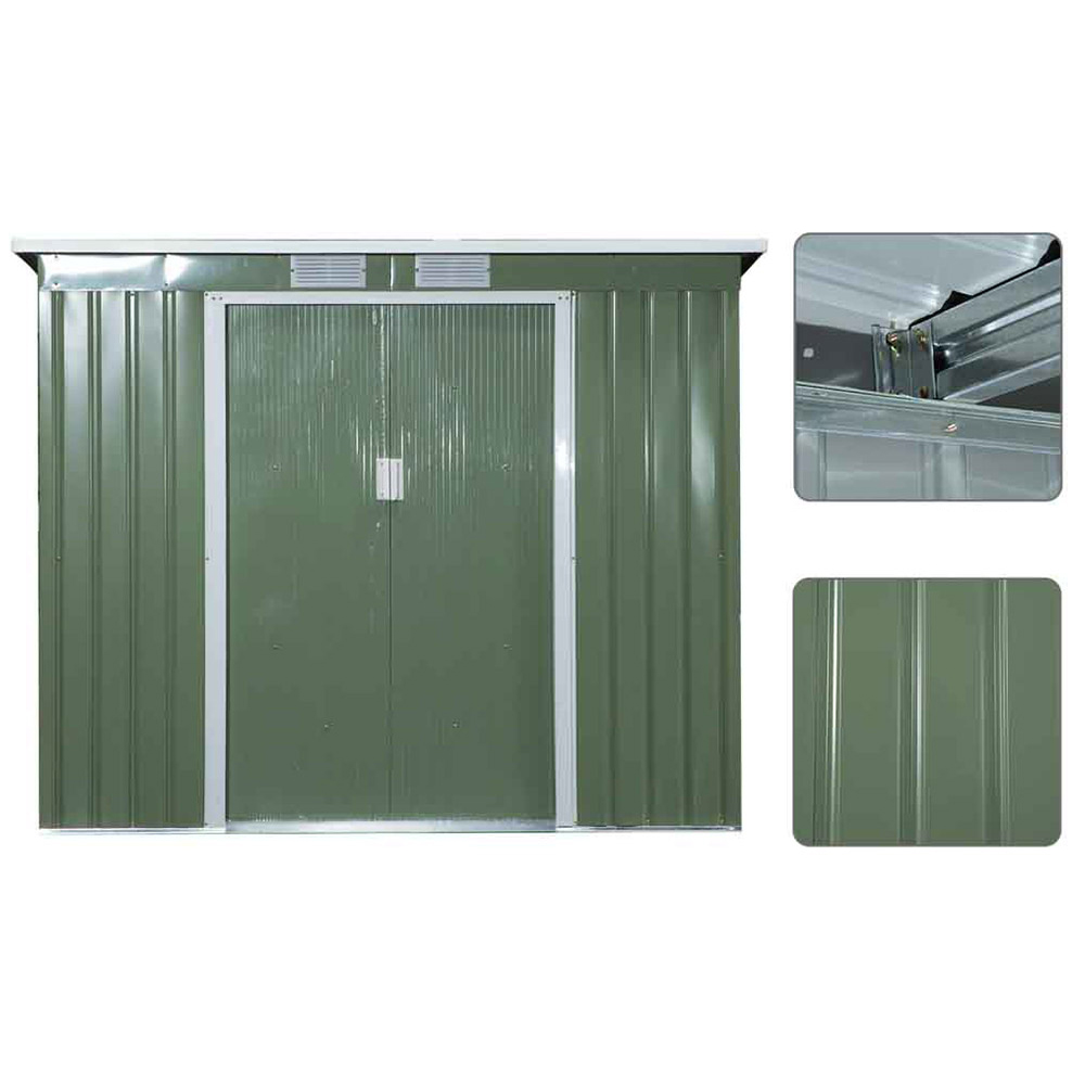 Outsunny Metal Garden Storage Shed 2.13 x 1.21m Image 5
