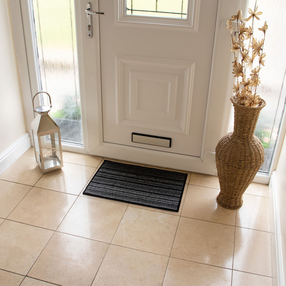 JVL Arona Black Indoor Machine Washable Doormat 40 x 60cm Image 2