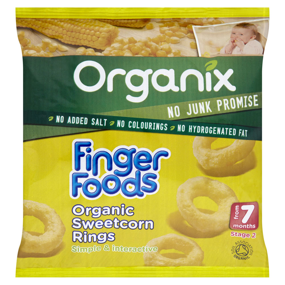 Organix Finger Food Sweetcorn Hoops 20g Image