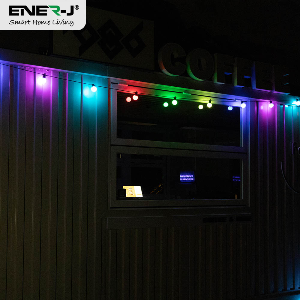 ENER-J Solar 2 Way RGB and WW LED Filament String Lights with 10 Lamps 10m Image 3