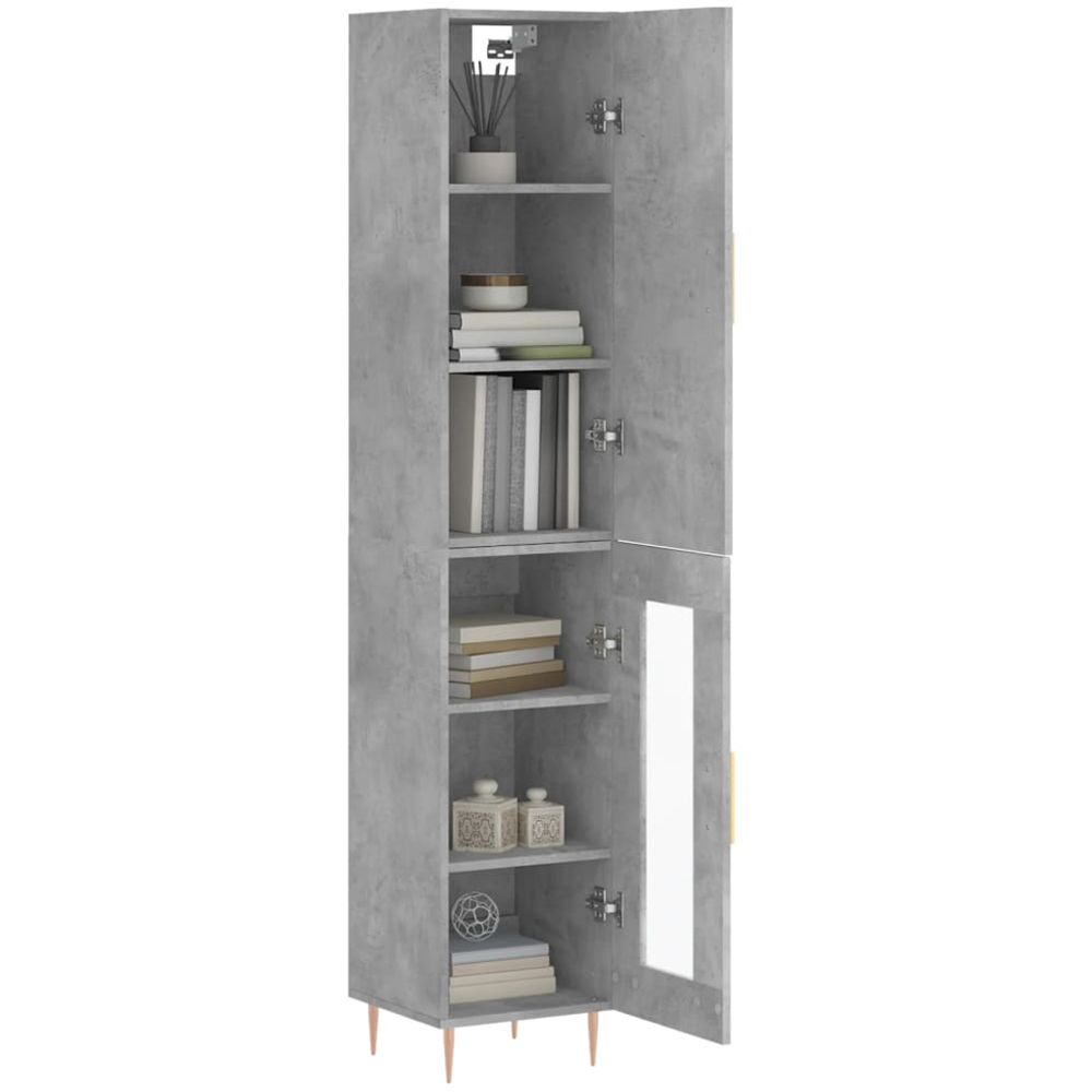 vidaXL 2 Door Concrete Grey Highboard Image 3