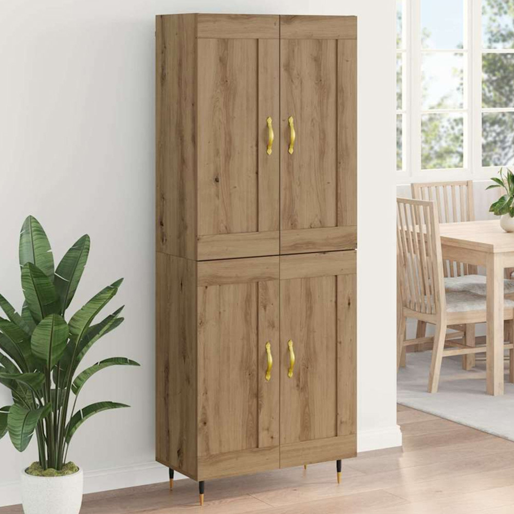 vidaXL 2 Door Artisan Oak Highboard Image 1