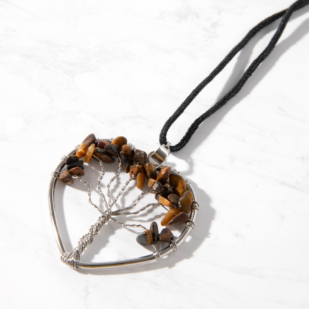 Myga Tiger Eye Tree of Life Pendant Image 3
