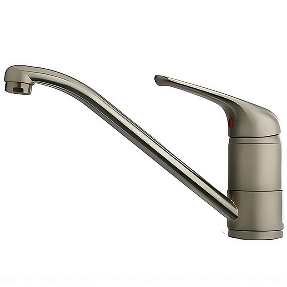 Piralla Savona Antique Brushed Steel Pull Out Top Lever Swivel Spout Kitchen Mixer Tap Image 1