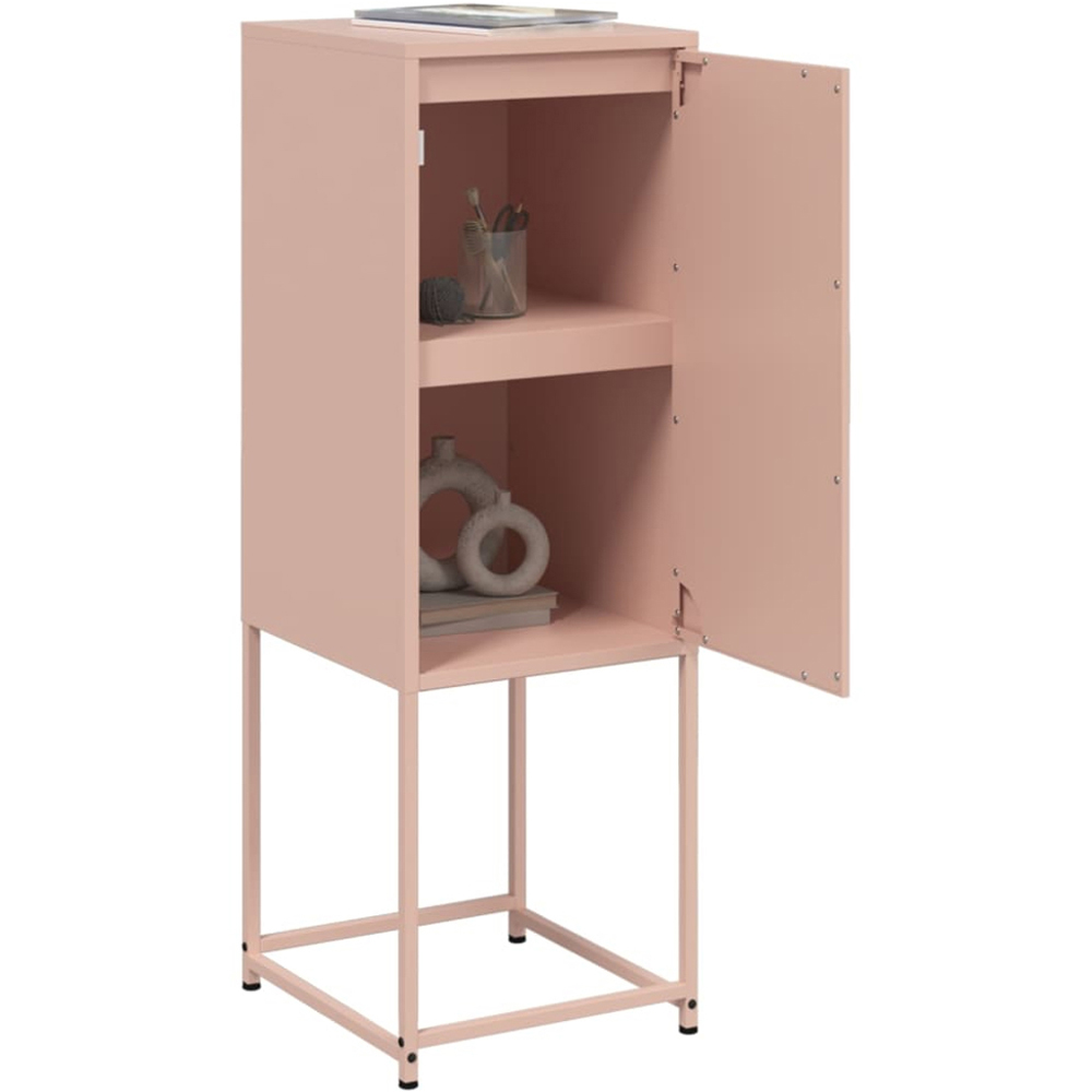 vidaXL Single Door Pink Steel Highboard Image 5