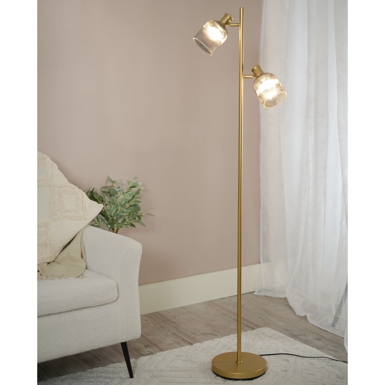 Sorrento Gold 2 Light Floor Lamp Image 3
