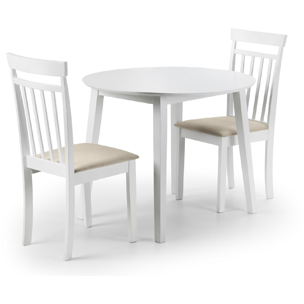 Julian Bowen Coast Set of 2 White Dining Chair Image 8