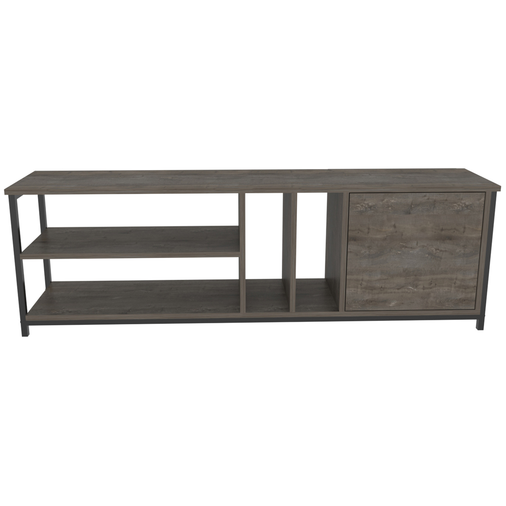 Decorotika Oneida Single Door 4 Shelf Black Wenge TV Stand for 72 inch TV Image 3