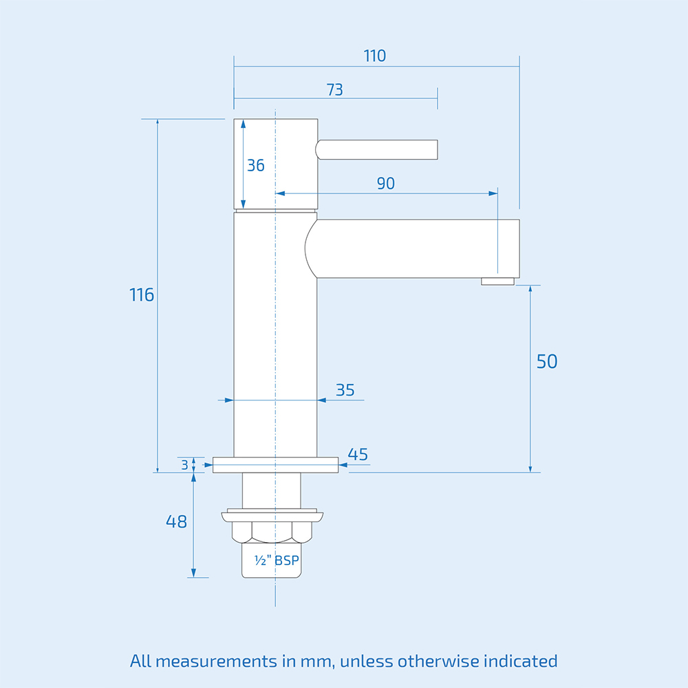 Nes Home Blossom Modern Chrome Pair of Hot and Cold Basin Sink Taps Image 3
