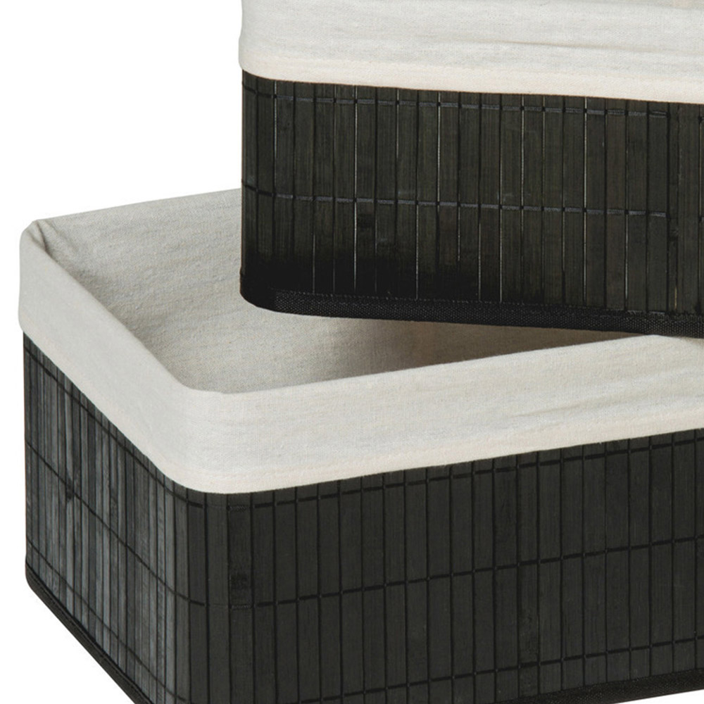 Premier Housewares Kankyo Black Bamboo Storage Box Set of 2 Image 2
