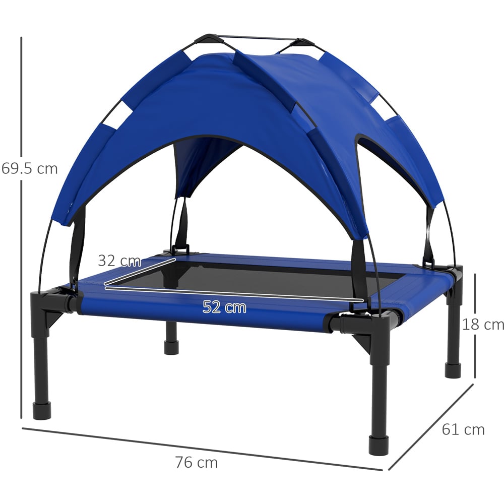 PawHut Dark Blue Raised Pet Bed Image 8