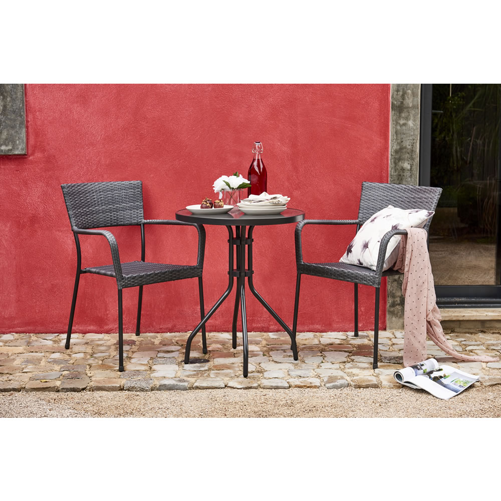 Wilko Rattan Effect Bistro Set Image 7