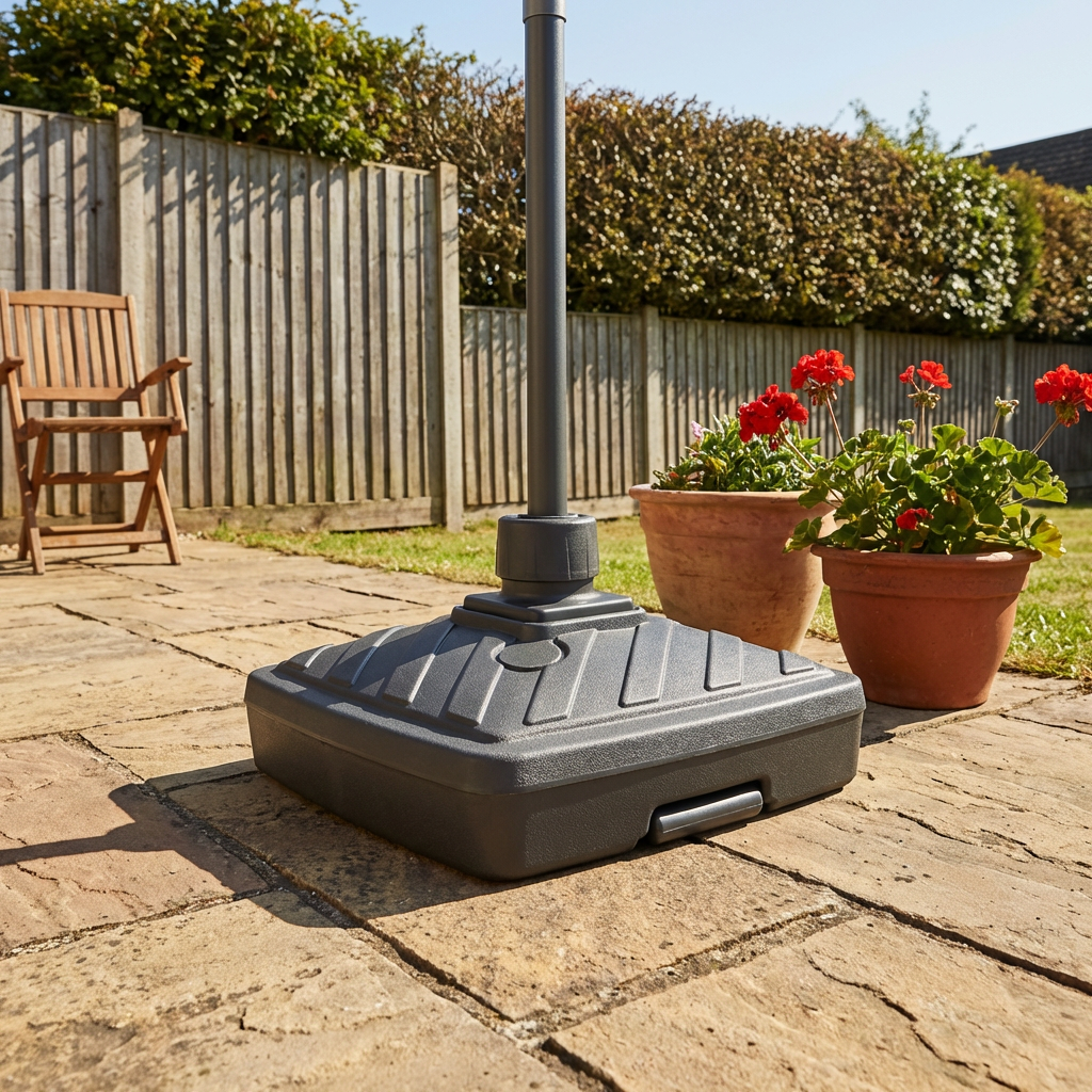 Dark Grey Square Parasol Base 40L Image 6