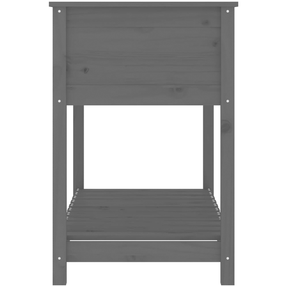 vidaXL Single Shelf Grey Solid Pine Wood Garden Planter 111.5 x 54 x 81cm Image 5