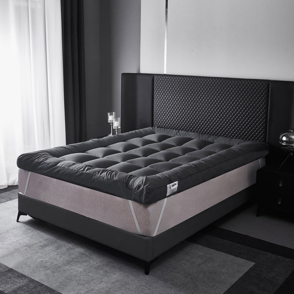 Ezysleep Double Grey Thick Super Soft Mattress Topper 4 inch Image 2