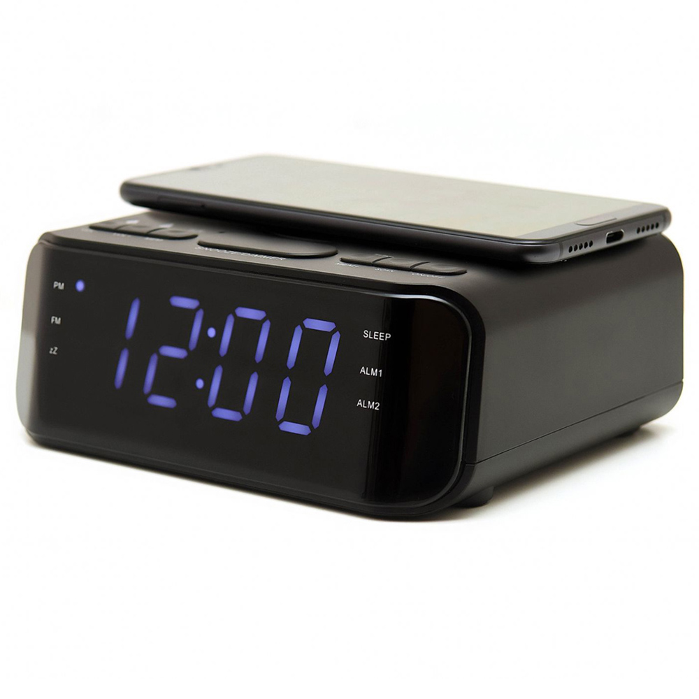 Groov-e Atlas Alarm Clock Radio with USB and Wireless Charging Image 3
