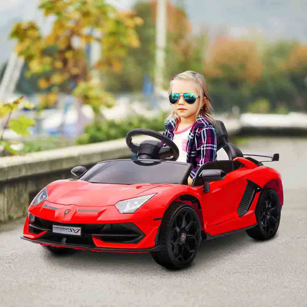Tommy Toys Red Licensed Lamborghini Aventador Kids Electric Ride On Car Image 2