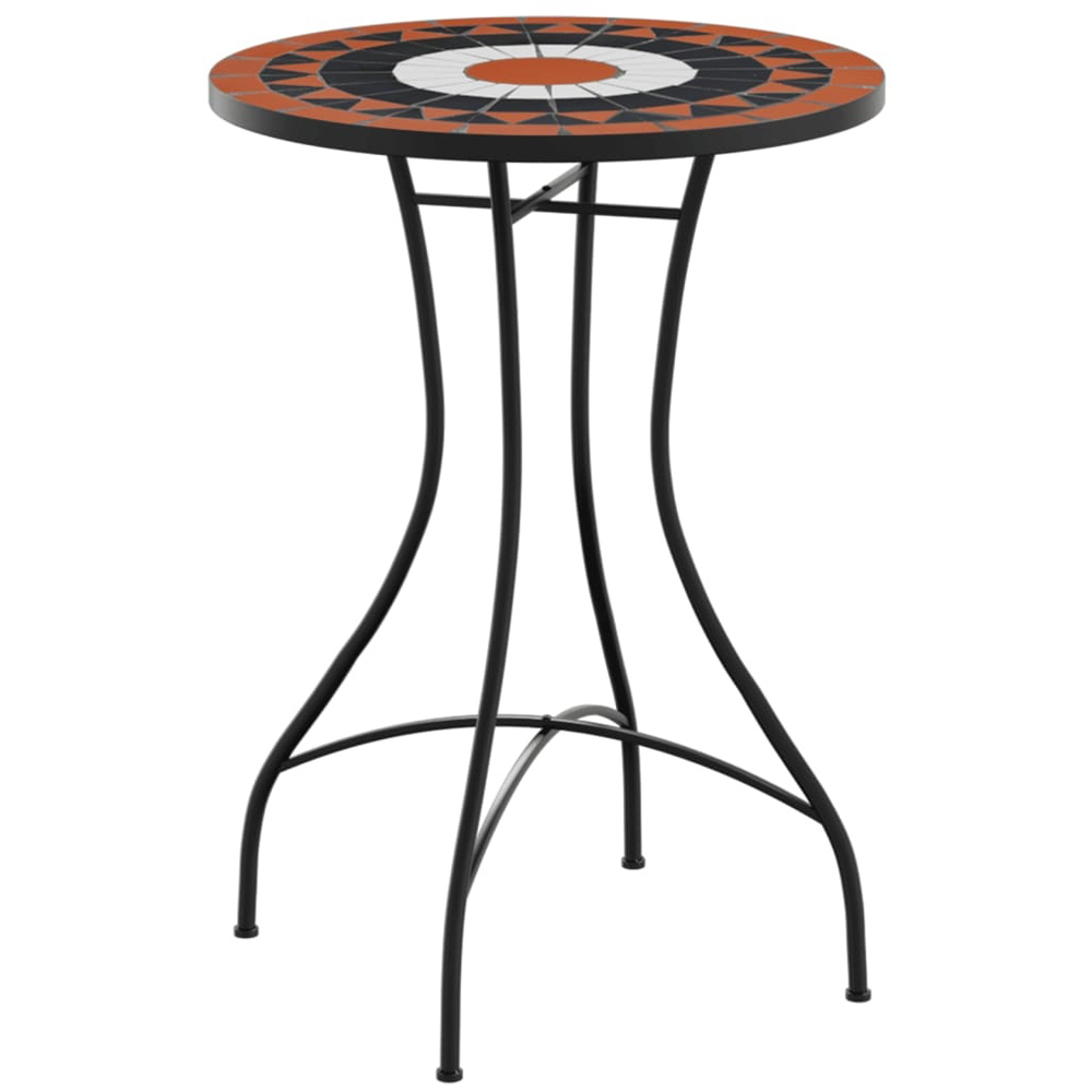 Walplus 2 Seater Terracotta and White Ceramic Mosaic Bistro Table Image 2