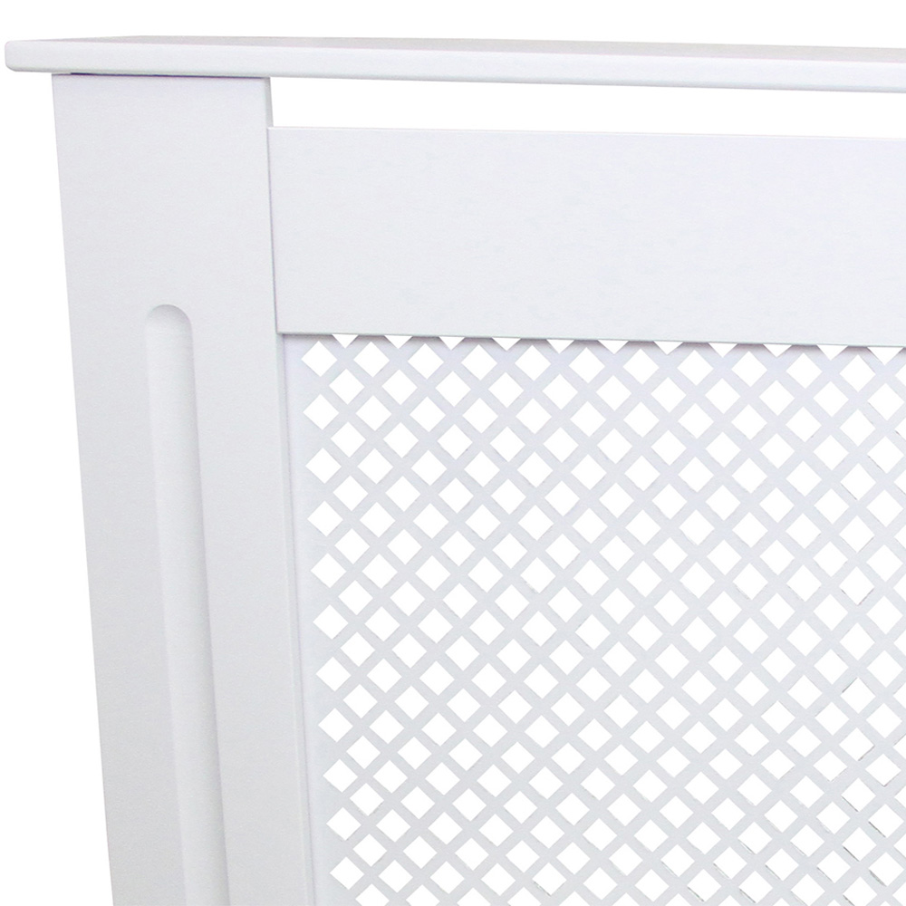 Monster Shop MDF White Diamond Grill Radiator Cover 172cm Image 5