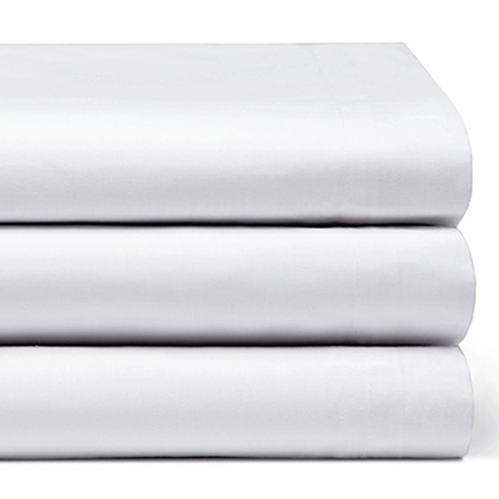 Serene Single White Flat Bed Sheet Image 2