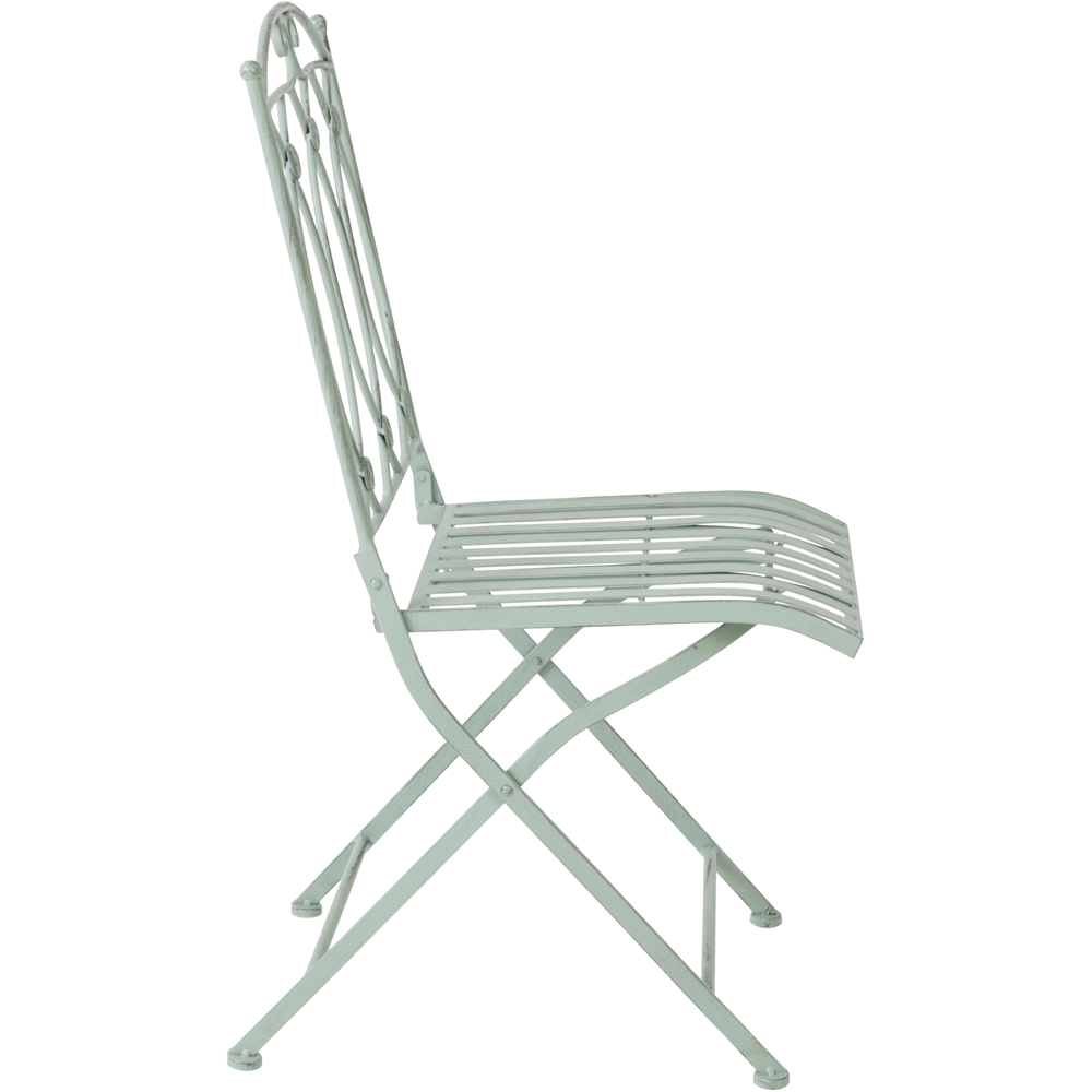 Charles Bentley 2 Seater Heritage Green Decorative Rustic Metal Garden Bistro Set Image 3