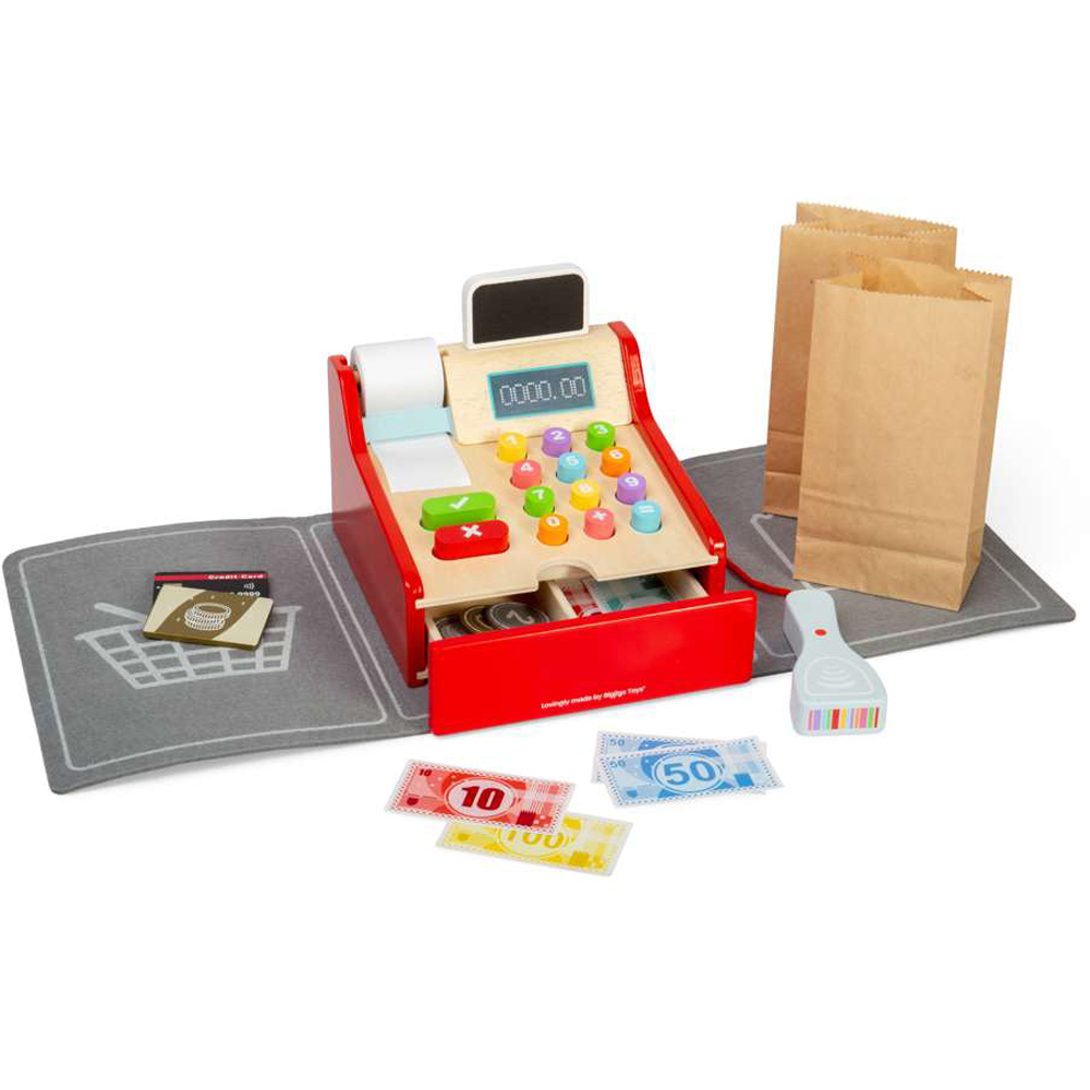 Bigjigs Toys Kids Cash Register Shop Till Themed Playset 44 Piece Image 5