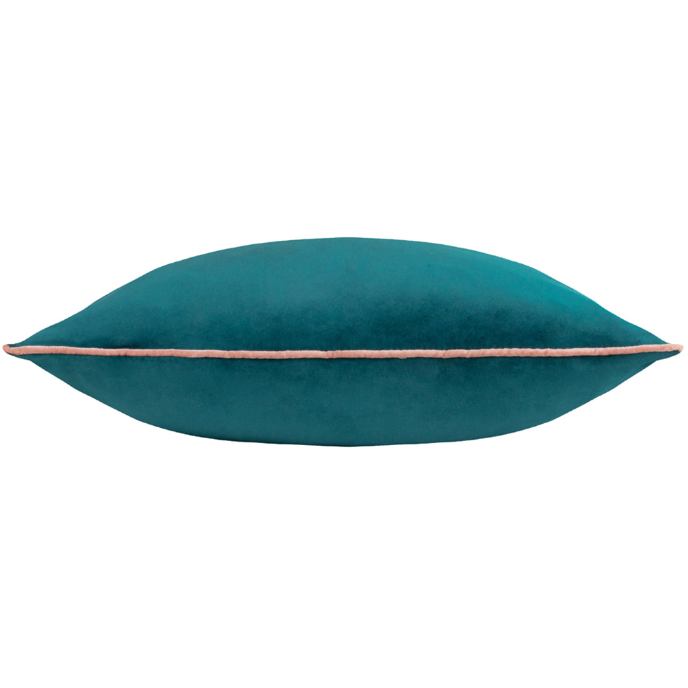 Paoletti Meridian Teal Blush Velvet Cushion Image 2