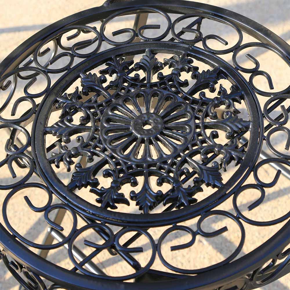 GlamHaus Catalina 2 Seater Bistro Set Black Image 4