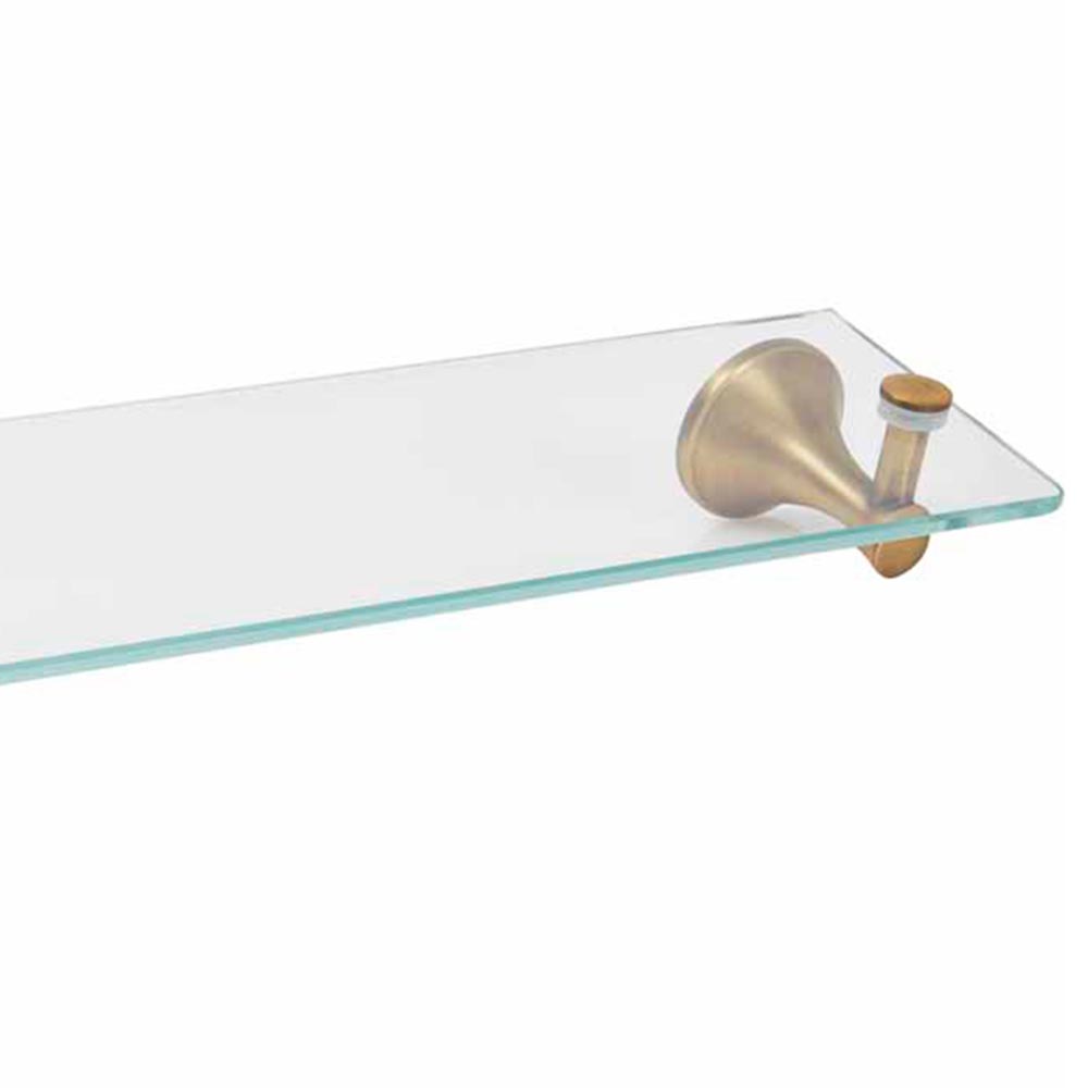 Wilko Glass Shelf Antique Brass Wilko