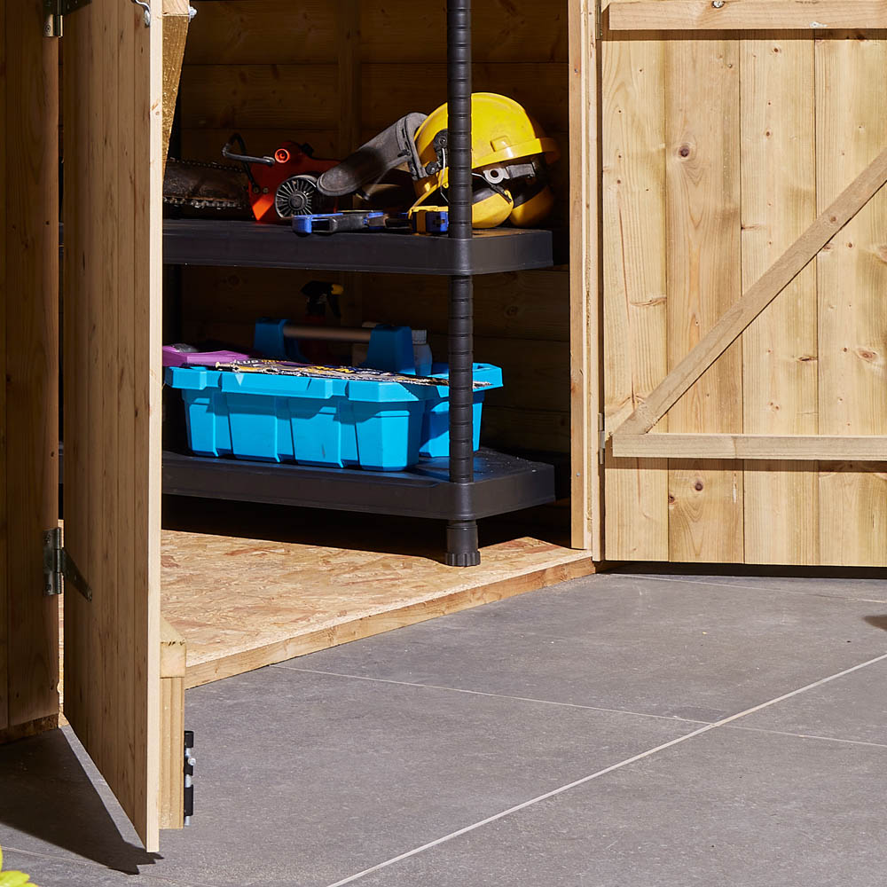 Rowlinson 8 x 6ft Double Door Shiplap Apex Shed Image 4