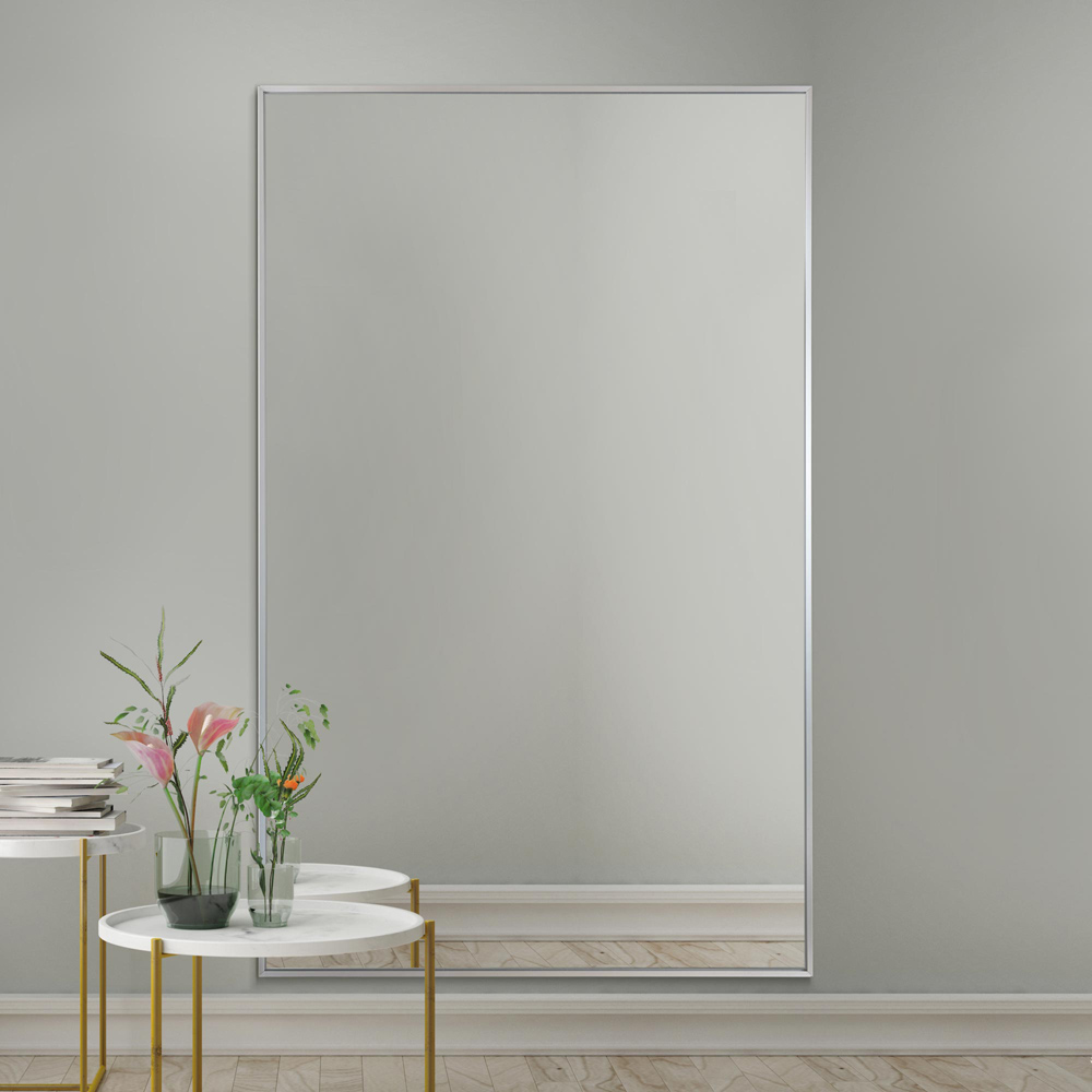 The Artus Silver Aluminium Wall Leaner Mirror 174 x 110cm Image 2