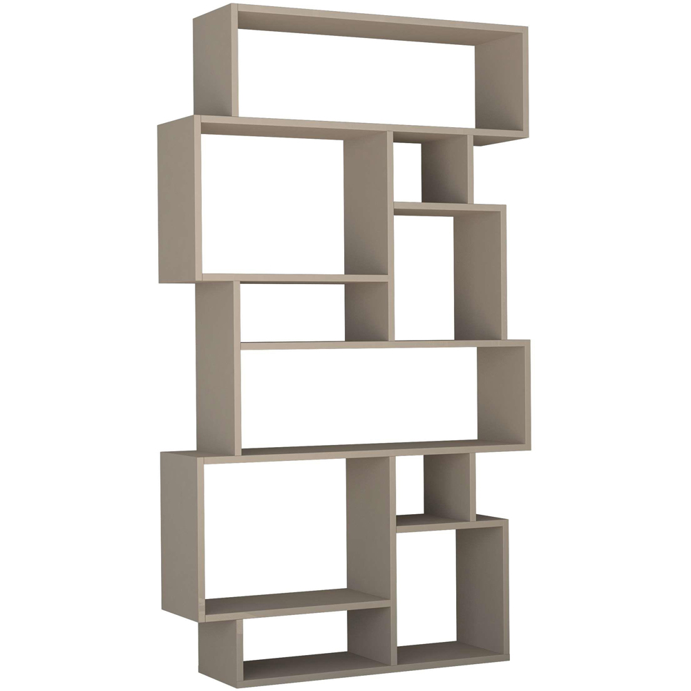 Decortie Karmato 10 Shelf Mocha Grey Modern Bookcase Image 2