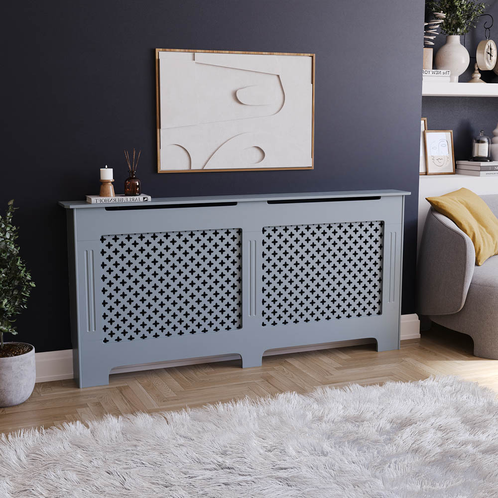 Vida Designs Oxford Grey Radiator Cover Extra Large Image 2