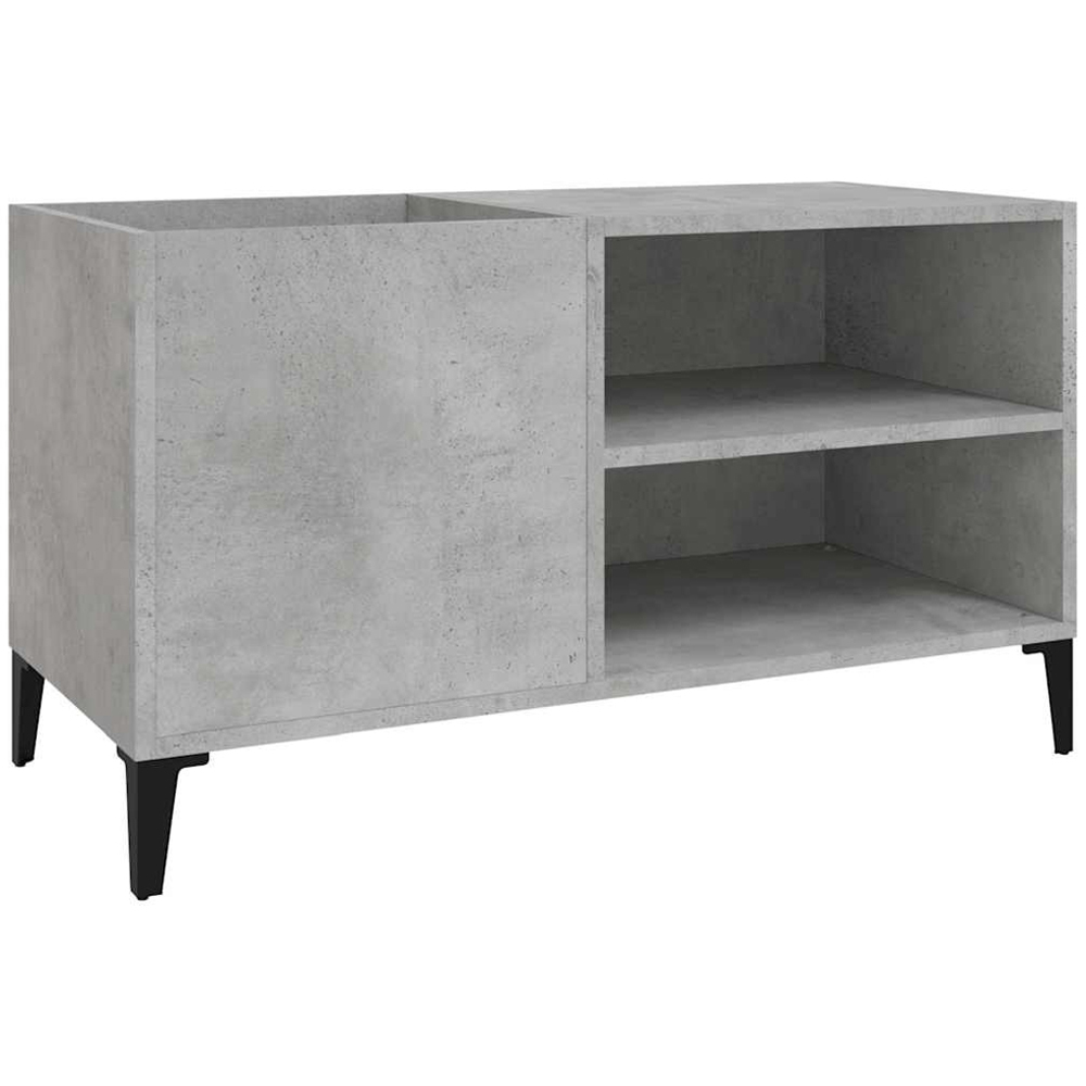 vidaXL 2 Shelf Concrete Grey Rectangular Record Cabinet Image 2