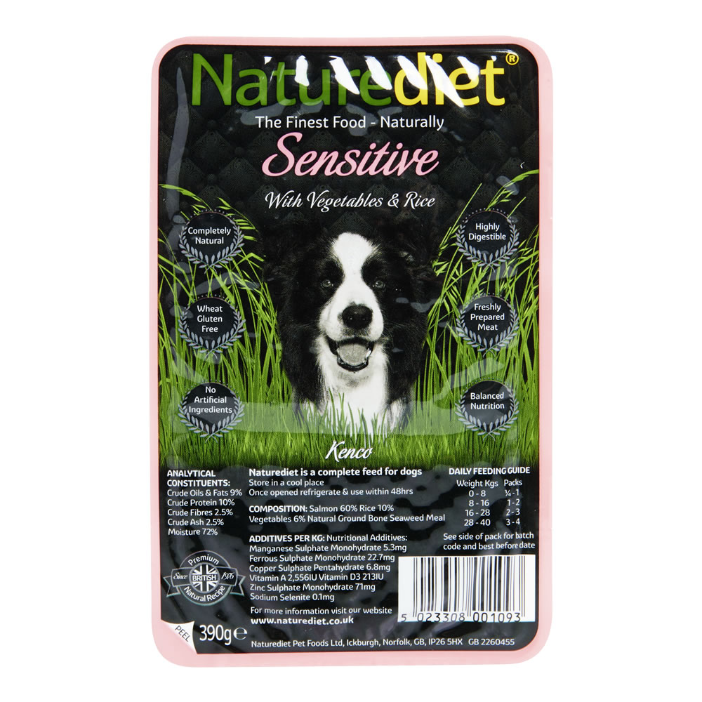 Naturediet Salmon, Prawn, Vegetables and Rice Dog Food Tray 390g Image