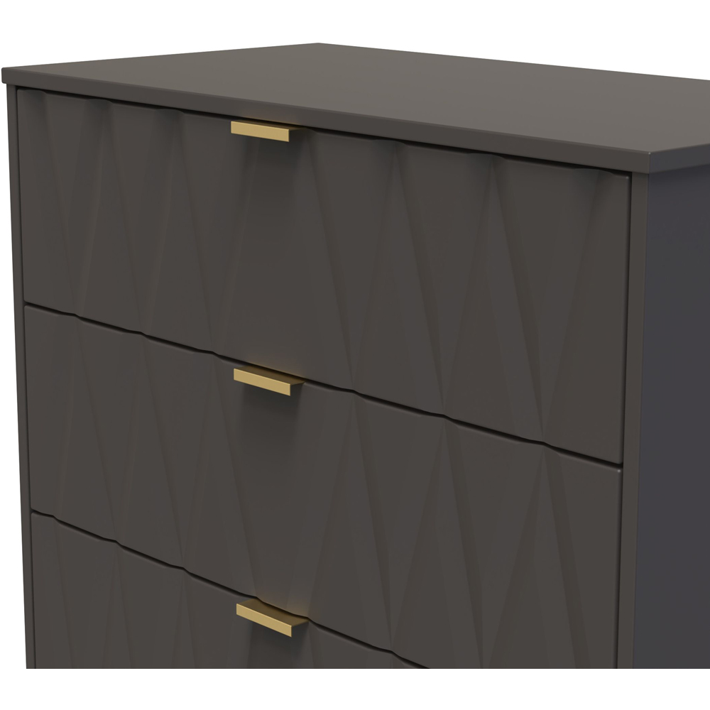 Crowndale Las Vegas 3 Drawer Graphite Deep Chest of Drawers Ready Assembled Image 5
