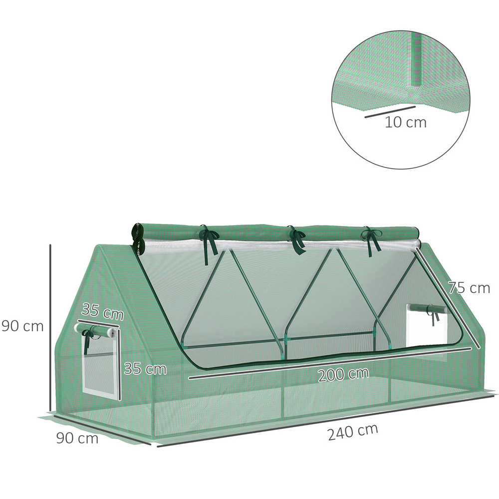 Outsunny Green PE Cover 3 x 7.9ft Portable Small Polytunnel Greenhouse Image 7