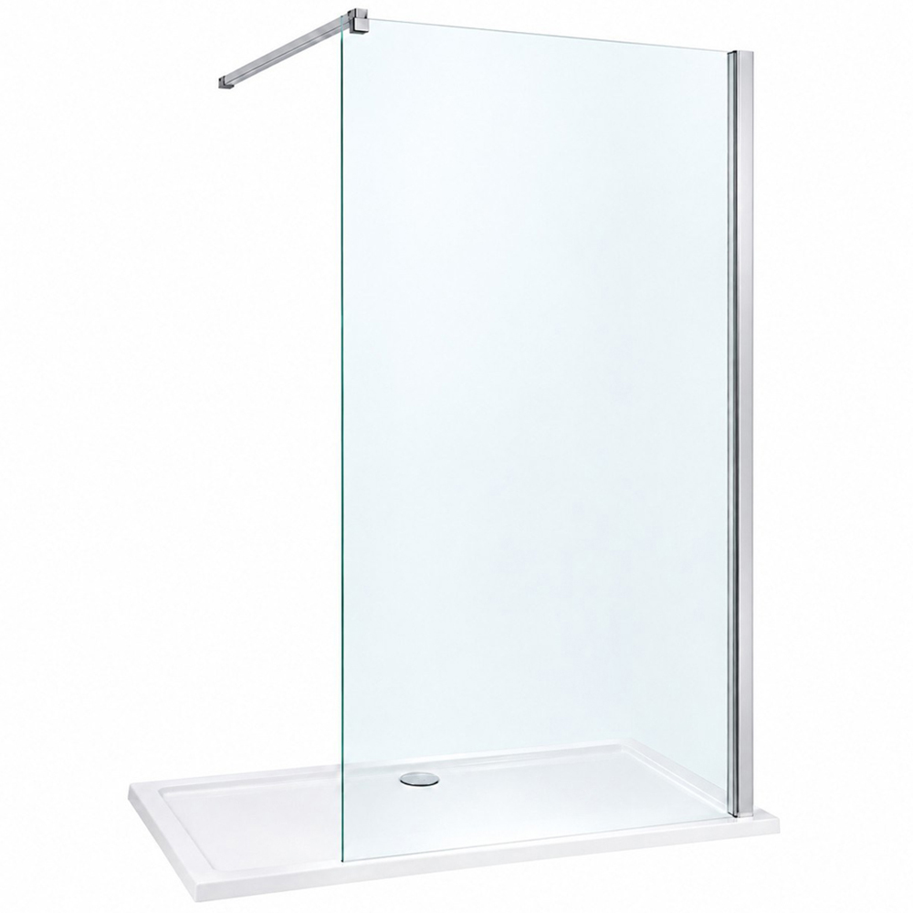 Stech Homes Walk-in Shower Screen with Shower Tray 800 x 1900mm Image 1
