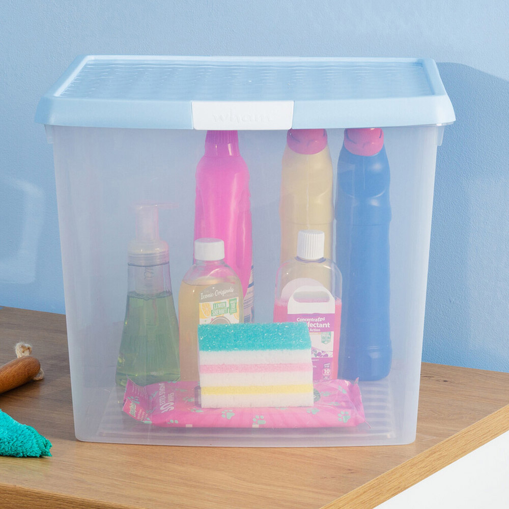 Wham Clear Storage Box with Clip Lid Sky Blue Image 5