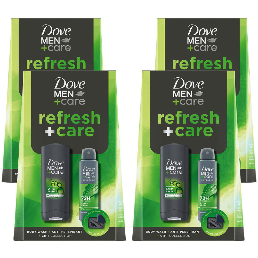 Dove Men+Care Refresh Citrus and Cedarwood Scent Bodywash Bodyspray and Manicure Gift Set 4 Pack Image 1