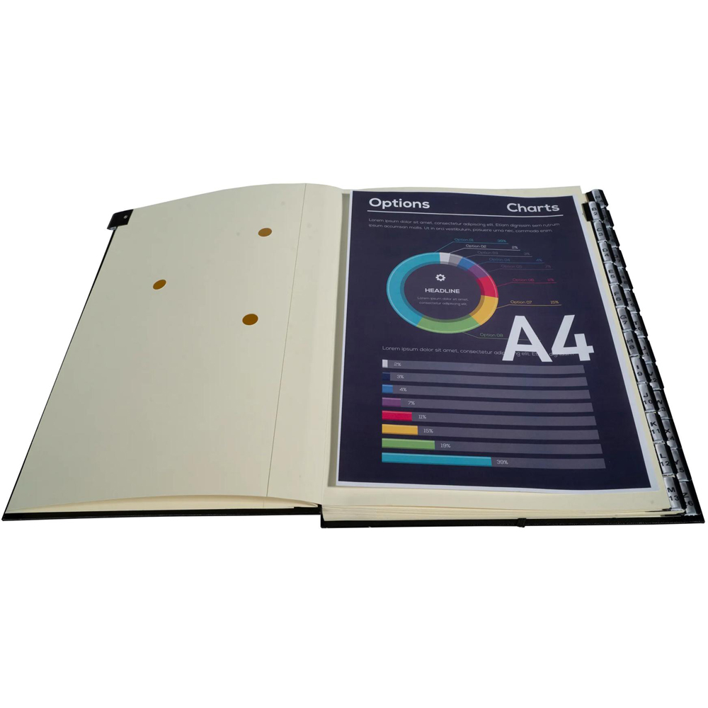 Exacompta A4 Black Multipart File with Elastic Straps and A-Z Tabs Image 3
