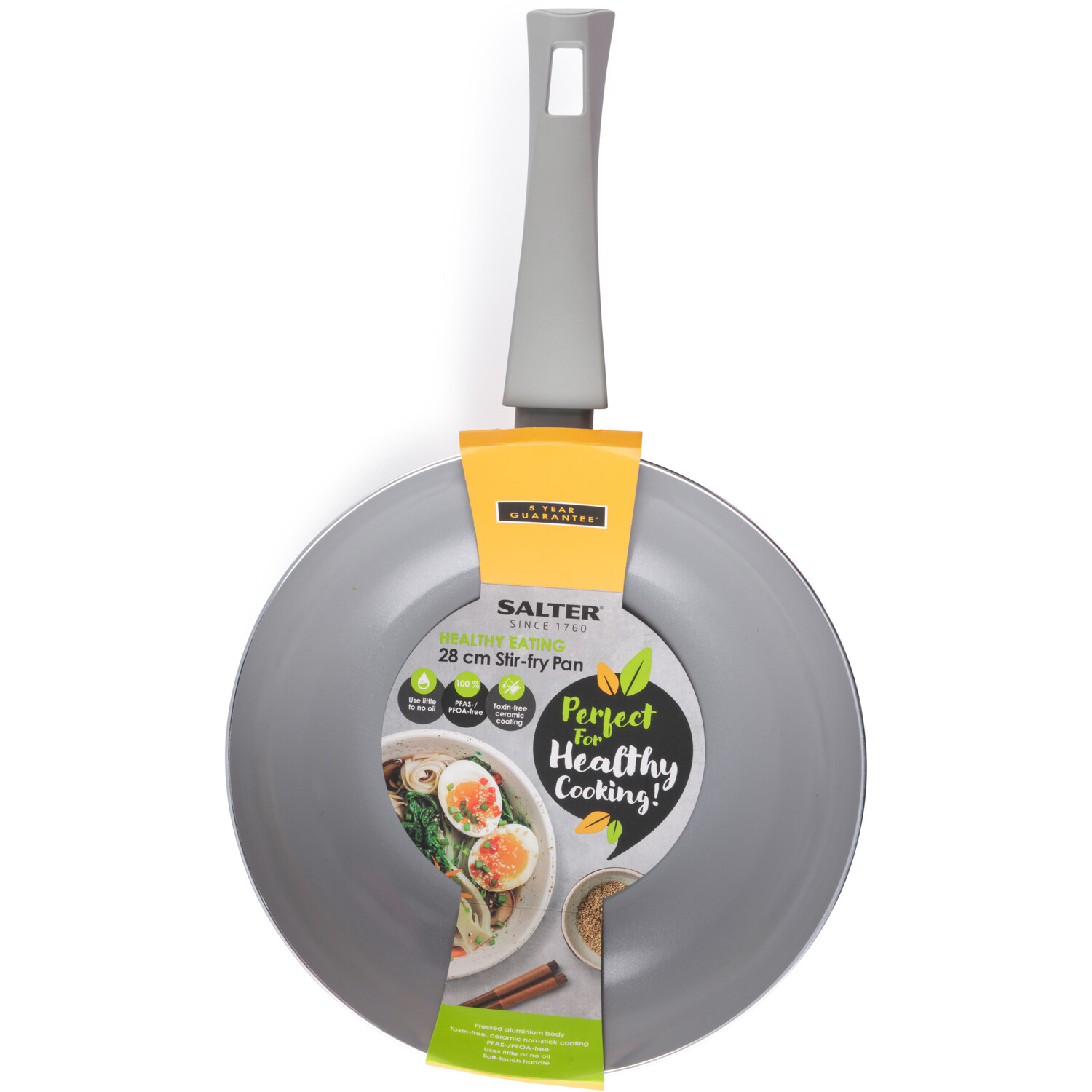 Salter Healthy Eating Stir-Fry Pan - Grey Image 4