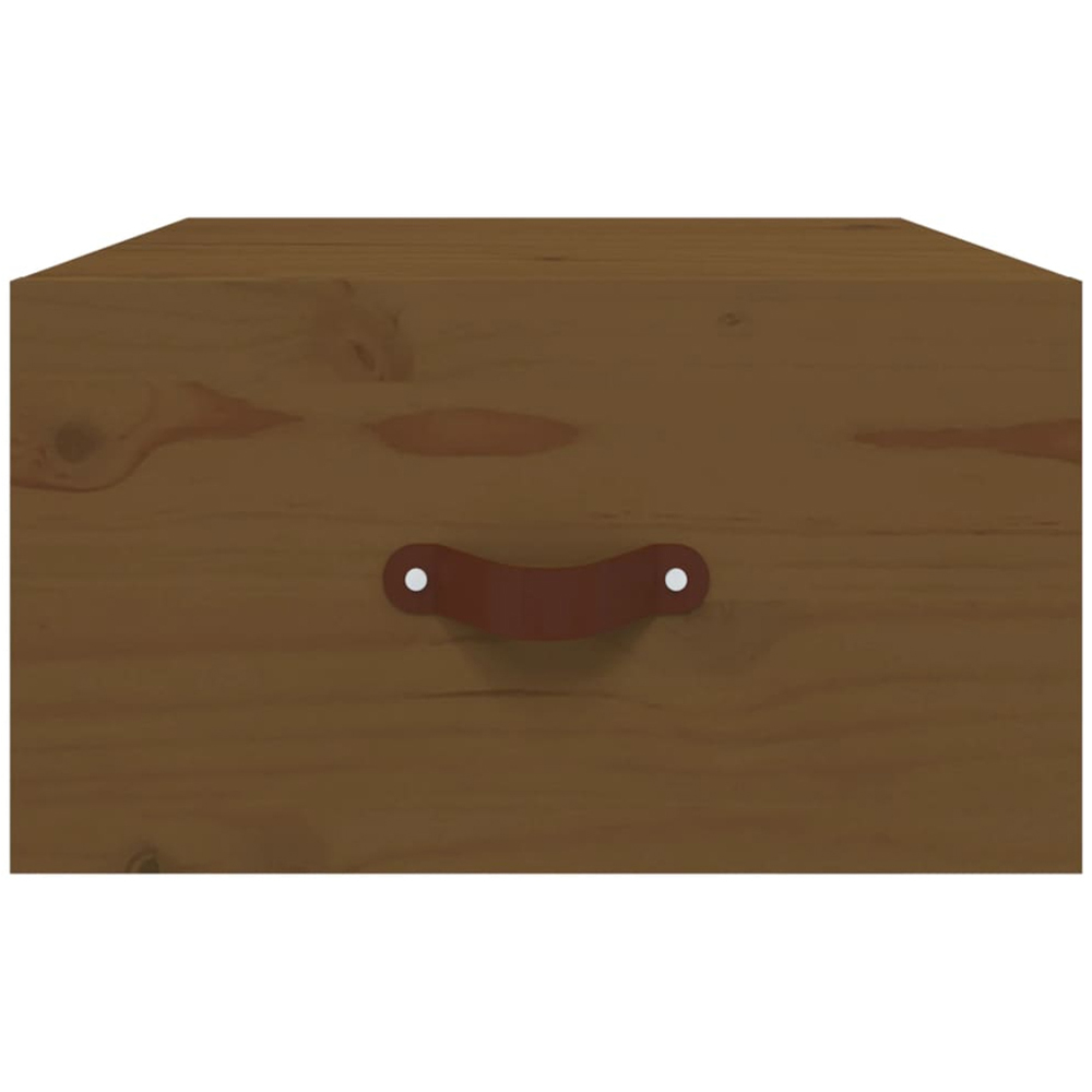 vidaXL Single Drawer Honey Brown Wall Mounted Bedside Table Image 4